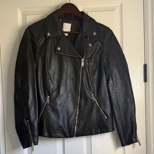 H&M Black Leather Biker Jacket